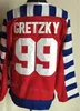 Mannen Retro Hockey Jersey 99 Wayne Gretzky Vintage Klassiek Geborduurd En Gestikt Zwart Wit Marineblauw Oranje Paars Geel Rood Thuis Sport Ademend Puur Katoen