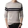 Browon Casual Men Sweater O-Neck Splicing Design Slim Tröjor Knittwear Höst Mens Pullover Pullover Men Dra Homme M-3XL Y0907