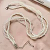 Pendanthalsband Zhini 2021 Korean Trendy Imitation Pearl Clavicle Chain Long For Women Statement Necklace Wedding Fashion Jewelry Gift