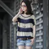 Knitted Tops Women 2021 Summer Loose Mesh Thin Shirts Female Plus Size Blouse Hollow Out Sexy Wear Women's Blouses &