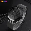 SKMEI Fashion Quartz Watch Men Stylist Personlighet Design Enkel Rostfritt Stålband 3bar Vattentät Lysande Montre Homme 9204 Q0524