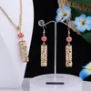 Earrings & Necklace Hawaiian Fashion Jewelry Sets Colorful Pearl Gold Polynesian Pendant Necklaces Earring Set Whole For Women2785