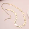 Kadın yıldızlar altın zincir kemer tasarımcısı kadın gümüş saçak altın uzun metal kemer çiçek artı boyutu yıldız elbise bel zincirleri G1026