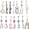 Navel Bell -knop Rings Body Sieraden 20 stcs Mix Style Belly Piercing Dange Ring Beach Drop Delivery 2021 DWFDP