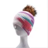 Beanie Cap Herbst Winter Tie Dye Hut Warme Abnehmbare Pom Pom Hüte Neue Stil Scribble Europa Und Amerika Party 9 farben GYL127