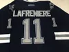 Custom Men's Vintage 11 Alexis Lafreniere Hockey Jersey CCM CHL RIMOUSKI Oceanic Frederik Gauthier met 50e verjaardag Patch Navy Elke naam nummer S-5XL