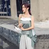 Koreański Lato Off Ramię Damskie Koszule Ruffles Patchwork Lace Up Rękawów Nieregularna bluzka Top Kobiety Odzież 210519