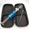 Frysbar Glycerin DAB Hookah Straw med rostfritt stål Spetsar 14mm Joint Glass Nector Collector Kit Rökpipor