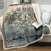 Couvertures dessin animé coloré papillon imprimé sherpa couverture épaissante canapé de flanelle douce lit couchan à couette