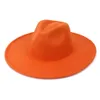 الجملة أزياء الرجال النساء الصلبة اللون الخوخ القلب حزب الأعلى قبعة السيدات بنما نمط واسعة بريم الصوف فيلت فيدورا القبعات