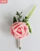 Wedding PE Rose Brooch Artificial Decorative Flowers Corsage Bride and Groom Boutonniere