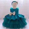 소녀의 드레스 유아 헤드 밴드 케이크 여름 드레스 태어난 christening 공주 결혼 생일 파티 아이 침례 아기 소녀 옷 Vestidos