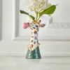 Resina vaso decoração decoração de vaso de flores moderno animal suculento pintura manual urso soprando bubble busto figura decoração de casa criativa 210409