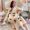 Big Size 5XL Loungewear Cute Pjs Women NightDress Nightgrown Winter Pajamas Lady Flannel Sleepwear Pijamas Kawaii Pyjamas 211112