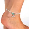 Charm Armband 2021 Bildfärg Multilayer Starfish Mermaid Tail Beaded Fish Fins Bohemian Personality Female Anklet Armband8570764