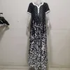 Casual Frauen Position Drucken Langes Kleid Sommer Kurzarm V-ausschnitt Kleider Damen Lose Strand Maxi Kleid Vestidos Plus Größe Q0707