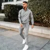 Men's body-building Sportswear Suit Sweatshirt Tracksuit Muscle Fitness Casual Active Zipper Outwear Training Clothes male Sets Y0831