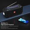 Altoparlanti Solar Charge Bluetooth Altoparlanti con torcia per un altoparlante stereo wireless portatile porta soundbox supporti esterni fm radio USB TF