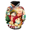 3D print Hoodie men's / women's baseball suit pirate king Luffy series sweater handsome