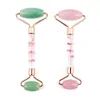 Rouleau de Jade outils de lifting du visage pierre de Quartz Rose naturelle minceur rouleaux de Massage du visage Anti-rides soins de la peau beauté soins de santé