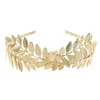 Greek Goddess Hairband Headband Crowns Gold Leaf Dainty Wedding Hair Accessories Women Tiaras Bridal Forehead Jewelry Clips & Barrettes