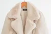 Hiver Femmes Haute Qualité Faux Lapin Manteau De Fourrure De Luxe Revers Lâche Pardessus Épais Chaud Plus La Taille Femme En Peluche Manteaux