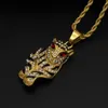 Anhänger Halsketten Hiphop Schmuck Edelstahl Vergoldet Volldiamant Streifen Leopard Damen Pullover Kette Amulett Transfer