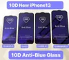 10D Anti-Blue Light Full Cover Tempered Glass Telefon Skärmskydd till iPhone 13 12 11 Mini Pro Max XR XS 6 7 8 Plus