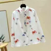 Осень Корейский стиль офисные дамы отключить воротник длинные рукава бабочка рубашка женская повседневная блузка рубашки A4429 210428