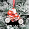 Personalizado 2021 Navidad Santa Claus Santa Ride Adornos de motocicleta Decoraciones Cuarentena Survivor Kit de ornamentos Creativo Juguetes Mano Desinfectado DIY