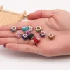 100 pcs polímero argila rhinestone solta contas encantos coloridos grandes buracos cordiais para braceletes fazendo achados de jóias mix atacado