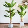 Decorative Flowers & Wreaths Plastic Artificial Plant Tree Simulation Fake Banana Trees 1.6m/1.8m/2m Height Living Room Decoration