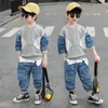 Luxury Clothing Sets 2022 Cool Spring Autumn Children039s Clothes Set Boys Sweatshirts Pants 2pcs Set Kids School Beach Costume7198779