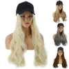 WomenGirl Long Curly Wig Extensão de cabelo sintético com tampa de beisebol protegida para face q07033750437