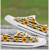 Casual Flat Ladies Shoes Woman Yellow Floral Brand Design Sunflower Print Classic White Vulcanize Canvas Female Shoe Y0907