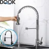 DQOK Matte Black Kitchen Make Capity Mixer Mixer Tap 360 градусов Поворотный поток Опрыскиватель Насадка Кухонная раковина Холодные краны 210719