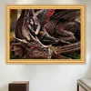 5D DIY Diamond Painting Dragon and Woman Cross Stitch Kit full diamant broderi mosaik bild av rhinestones hem dekoration