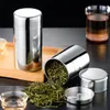 400/550ML Stainless Steel Tea Canister Sealed Household Outdoor Moisture-proof Tea Caddy Coffee Bean Container Box