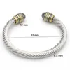 Fashion Men and Women High Quality Alloy Twisted Pair Cable Cord Bracelet Open Bracelet Jewelry Q0719