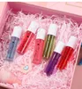 6 Färger Roll-on Fruit Oil Lip Gloss Fuktgivande Spegel Genomskinlig Långvarig Hydrerande Plumping LipGloss 10PCS