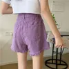 Retro hög midja jeans shorts kvinnor sommar chic vit shorts denim rippade kort sexig harajuku streetwear kort byxor 210412