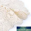 Dukdukar Virkade fyrkantiga bordkåpa Julklappsbord som täcker Doilies för möbel Décor Beige Color 15.7Inch1