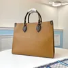 Women Designer Totes Handväskor Ladies Tote Onthego Shoudler Shopping Väskor Handväska Fashion Classic Letter Vintage Purse 36 41cm på språng