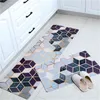 Ruldgee Nordic Kitchen Mat Anti-Skid en Oil-Proof Huishoudelijke Volledige PVC Tapijt Lange Strip Waterdichte Mat kan worden afgeveegd No-Clean 210727