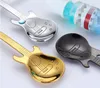 High quality silver blue Stainless steel Guitar Bass spoon musical instruments coffee mixing spoons Home Kitchen Dining Flatware Stirring spoon