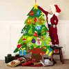 DIY Felt Christmas Tree With LED Light Year Kids Gift Toys Door Wall Hanging Ornaments Christmas Decoration For Home Navidad 211109