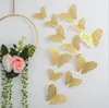 Autocollants muraux décalcomanie 3D papillon creux 12 pièces/pièces autocollant bureau maison garçon fille chambres anniversaire fête de mariage décoration RRB11637