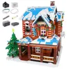 La maison de noël avec pièces de musique Led blocs de construction modèle moule roi 16011 Streetview bâtiments briques enfants cadeaux d'anniversaire