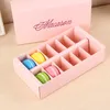 5 colori scatola macaron color caramella 12 celle confezione regalo torta biscotti muffin scatole 20 * 11 * 5 cm imballaggi alimentari regali carta RRF11676