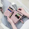 지갑 동전 지퍼 포켓 미니멀리스트 프로스트 소프트 가죽 숙녀 지갑 여성 핑크 작은 지갑 2021351N
